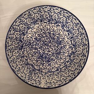 Large Italian Blue Spongeware Ceramic Bowl from Crate & Barrel - EUC!